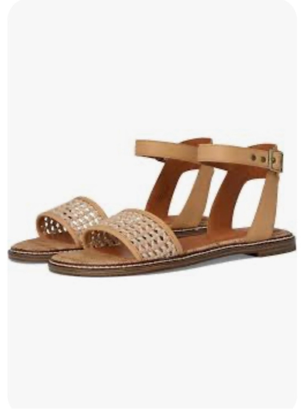 Lucky Brand Kimaya Ankle Strap Sandal in “Murex Mix”. Neutral tones. Size 7.